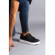 ALC Collection SLW151 Boost Bağcıklı Cilt Erkek Günlük Sneaker Ayakkabı CBT - Siyah