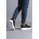 ALC Collection SLW151 Boost Bağcıklı Cilt Erkek Günlük Sneaker Ayakkabı CBT - Siyah