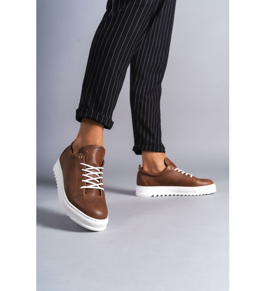 ALC Collection SLW152 Cool Bağcıklı Cilt Erkek Günlük Spor Klasik Ayakkabı CBT -  Taba