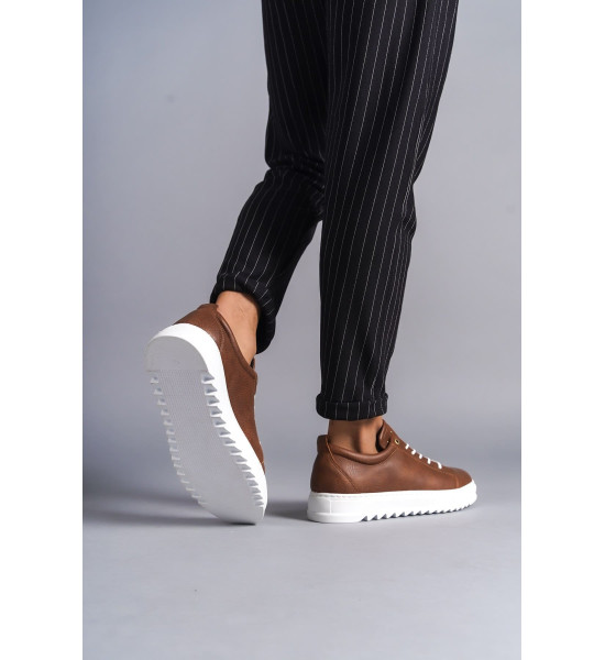 ALC Collection SLW152 Cool Bağcıklı Cilt Erkek Günlük Spor Klasik Ayakkabı CBT -  Taba