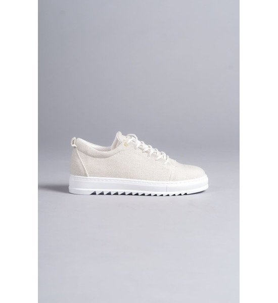 ALC Collection SLW152 Cool Bağcıklı Keten Erkek Günlük Spor Klasik Ayakkabı KBT - Beyaz