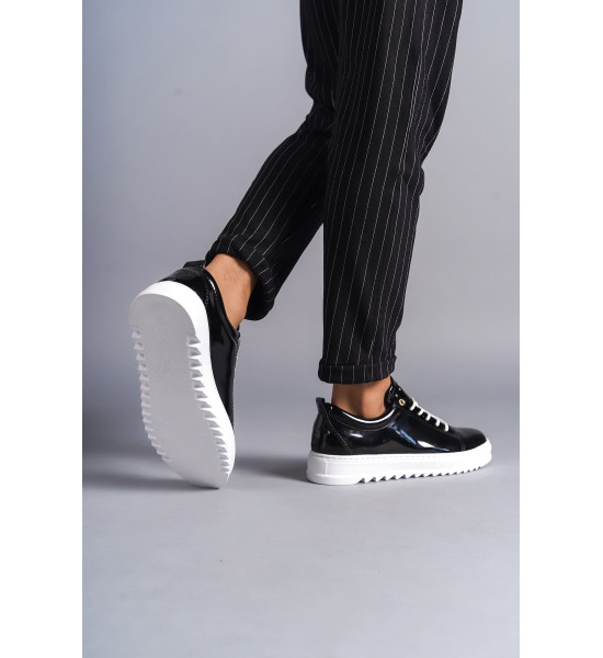 ALC Collection SLW152 Cool Bağcıklı Rugan Erkek Günlük Spor Klasik Ayakkabı RBT - Siyah