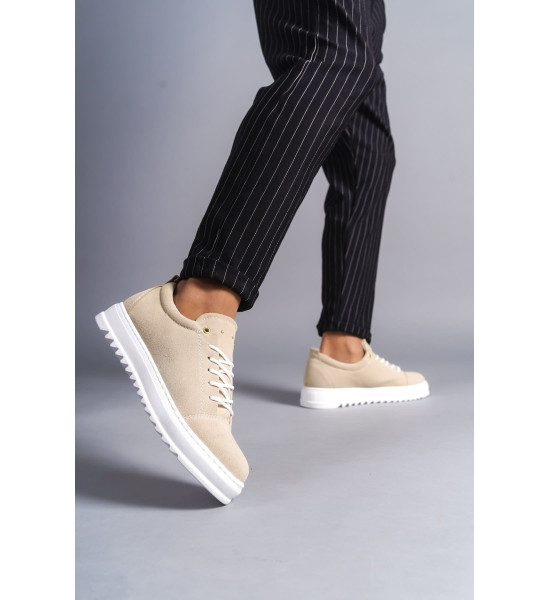 ALC Collection SLW152 Cool Bağcıklı Süet Erkek Günlük Spor Klasik Ayakkabı SBT - Krem