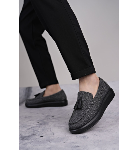 ALC Collection SLW154 Blaze Bağcıksız Püsküllü Keten Erkek Günlük Spor Klasik Ayakkabı KST - Gri