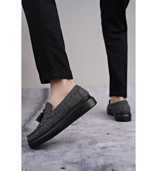 ALC Collection SLW154 Blaze Bağcıksız Püsküllü Keten Erkek Günlük Spor Klasik Ayakkabı KST - Gri