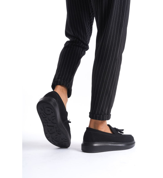 ALC Collection SLW154 Blaze Bağcıksız Püsküllü Süet Erkek Günlük Spor Klasik Ayakkabı SST - Siyah