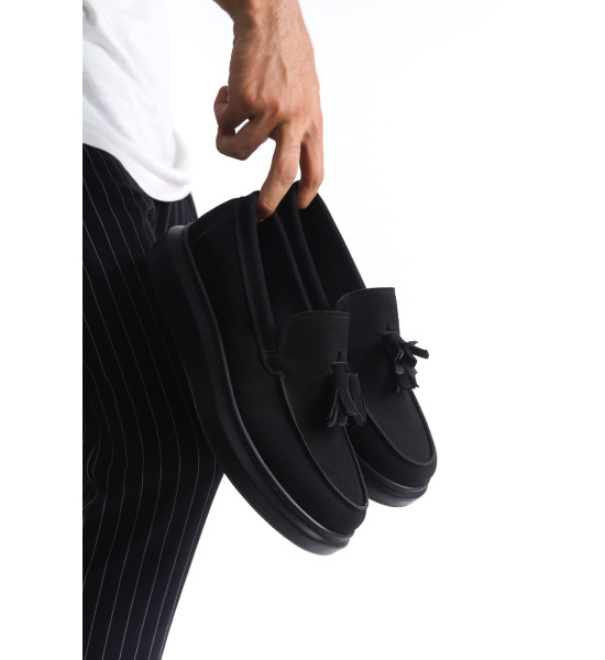 ALC Collection SLW154 Blaze Bağcıksız Püsküllü Süet Erkek Günlük Spor Klasik Ayakkabı SST - Siyah