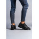 ALC Collection SLW155 Warrior Bağcıklı ve Fermuarlı Cilt Erkek Günlük Sneaker Ayakkabı CST - Siyah