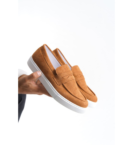 ALC Collection SLW180 Estilo X Bağcıksız Süet Erkek Günlük Spor Klasik Ayakkabı SBT - Taba