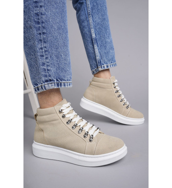 ALC Collection SLW206 Ottawa Bağcıklı Süet Erkek Günlük Spor Bot BT - Krem