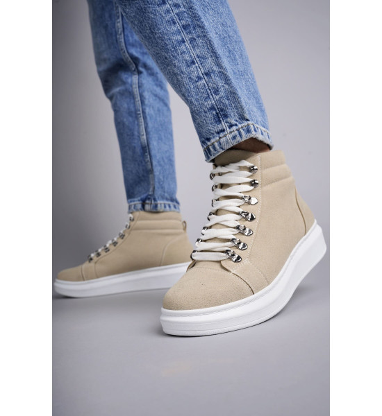 ALC Collection SLW206 Ottawa Bağcıklı Süet Erkek Günlük Spor Bot BT - Krem