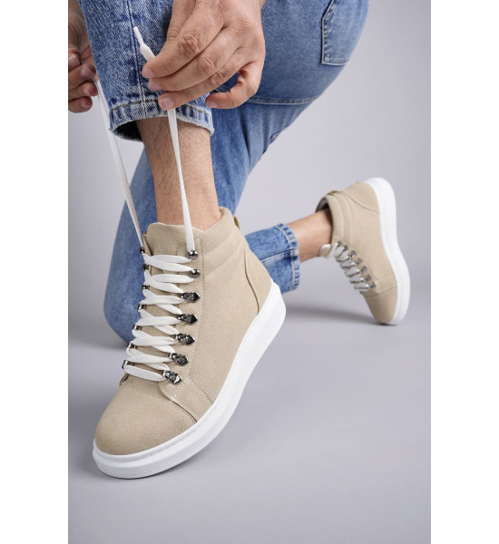 ALC Collection SLW206 Ottawa Bağcıklı Süet Erkek Günlük Spor Bot BT - Krem