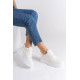 ALC Collection ALESSI Bağcıklı Ortopedik Taban Kadın Sneaker Spor Ayakkabı CBT - Kırık Beyaz
