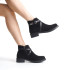 ALMILA Fermuarlı Lastikli Ortopedik Taban Topuklu Süet Kadın Bot SST - Siyah