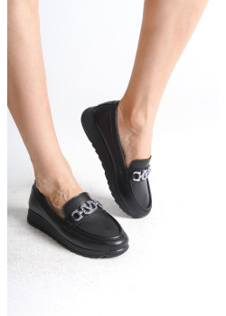 ANNA Ortopedik Rahat Taban Toka Detaylı Klasik Kadın Babet Anne Ayakkabısı  CST - Siyah