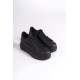 ALC Collection BIANA Bağcıklı Ortopedik Taban Kadın Sneaker Spor Ayakkabı ST - Siyah
