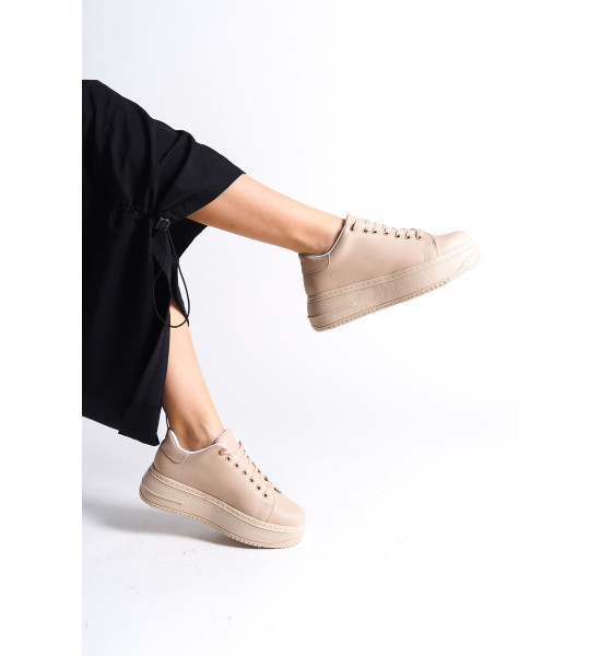 ALC Collection BIANA Bağcıklı Ortopedik Taban Kadın Sneaker Spor Ayakkabı CTT - Ten