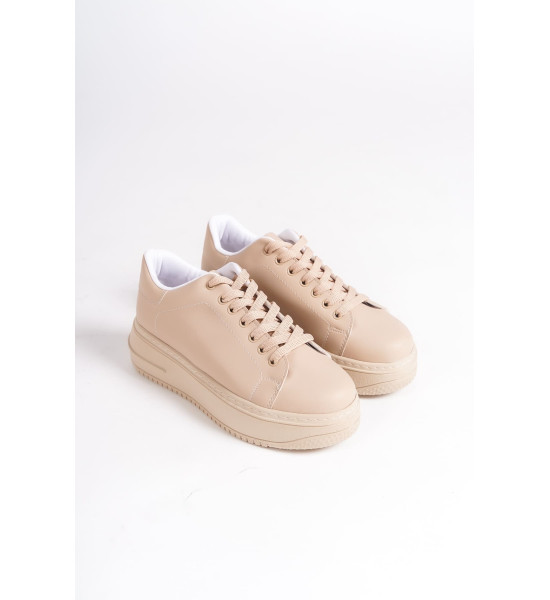ALC Collection BIANA Bağcıklı Ortopedik Taban Kadın Sneaker Spor Ayakkabı CTT - Ten