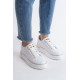 ALC Collection MINA Bağcıklı Ortopedik Taban Kadın Sneaker Spor Ayakkabı CBT - Beyaz/Altın