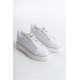 ALC Collection MINA Bağcıklı Ortopedik Taban Kadın Sneaker Spor Ayakkabı CBT - Beyaz/Altın