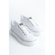 ALC Collection MINA Bağcıklı Ortopedik Taban Kadın Sneaker Spor Ayakkabı  CBT - Beyaz/Gümüş