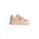 ALC Collection PRAG Bağcıklı Ortopedik Taban Desenli Kadın Sneaker Spor Ayakkabı CTT - Ten