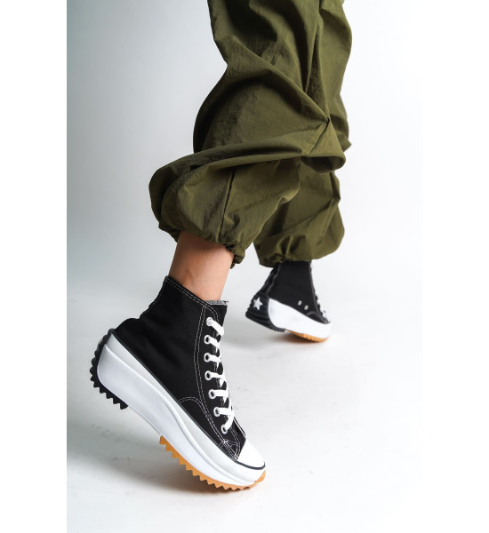 ALC Collection ROMA Bağcıklı Ortopedik Taban Kadın Sneaker Spor Ayakkabı  TBT - Siyah