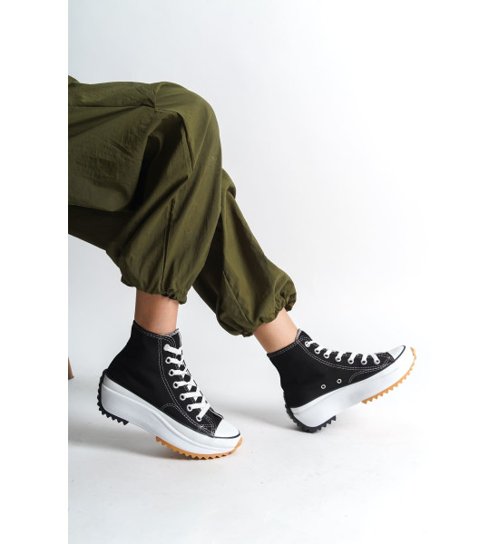 ALC Collection ROMA Bağcıklı Ortopedik Taban Kadın Sneaker Spor Ayakkabı  TBT - Siyah