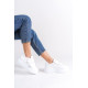 ALC Collection VALENCIA Bağcıksız Cırt Cırtlı Ortopedik Taban Kadın Sneaker Spor Ayakkabı CBT - Beyaz