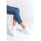 ALC Collection VALENCIA Bağcıksız Cırt Cırtlı Ortopedik Taban Kadın Sneaker Spor Ayakkabı CBT - Beyaz