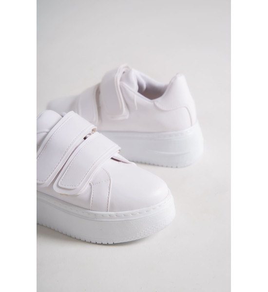 ALC Collection VALENCIA Bağcıksız Cırt Cırtlı Ortopedik Taban Kadın Sneaker Spor Ayakkabı CBT - Beyaz