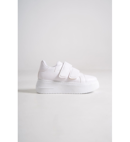ALC Collection VALENCIA Bağcıksız Cırt Cırtlı Ortopedik Taban Kadın Sneaker Spor Ayakkabı CBT - Beyaz