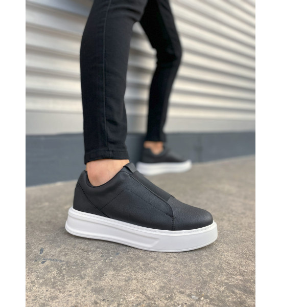 ALC Collection JY007 Alba Bağcıksız Cilt Erkek Günlük Sneaker Ayakkabı CBT Siyah