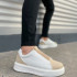 JY007 Alba Bağcıksız Süet Cilt Erkek Günlük Sneaker Ayakkabı SCBT Bej/Beyaz