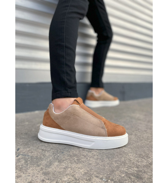 ALC Collection JY007 Alba Bağcıksız Süet Erkek Günlük Sneaker Ayakkabı SBT Taba/Vizon
