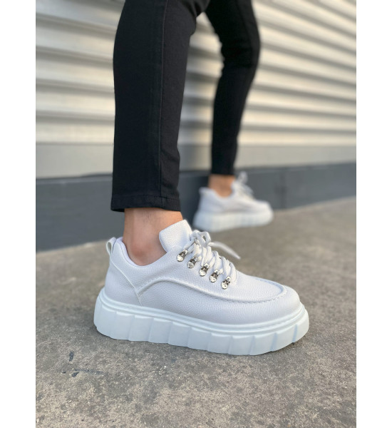 ALC Collection JY010 Cloud Bağcıklı Cilt Erkek Günlük Sneaker Ayakkabı CBT - Beyaz
