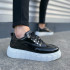 JY010 Cloud Bağcıklı Rugan Erkek Günlük Sneaker Ayakkabı RBT - Siyah