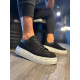 ALC Collection JY144 Volt Bağcıklı Süet Erkek Günlük Sneaker Yüksek Taban Ayakkabı SBT Siyah