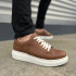 JY151 Boost Bağcıklı Cilt Erkek Günlük Sneaker Ayakkabı CBT - Taba