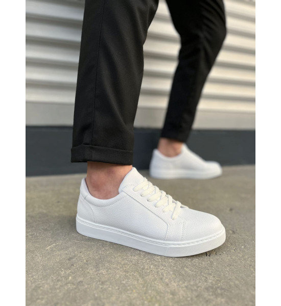 ALC Collection JY165 Elite Bağcıklı Cilt Erkek Günlük Sneaker Ayakkabı CBT - Beyaz