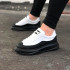 JY507 Alone Bağcıklı Cilt Erkek Günlük Sneaker Ayakkabı CST Beyaz/Siyah