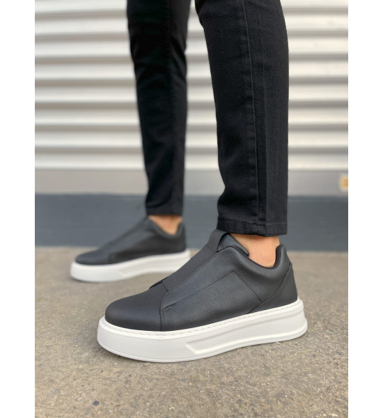 ALC Collection JY007 Alba Bağcıksız Cilt Erkek Günlük Sneaker Ayakkabı CBT Siyah