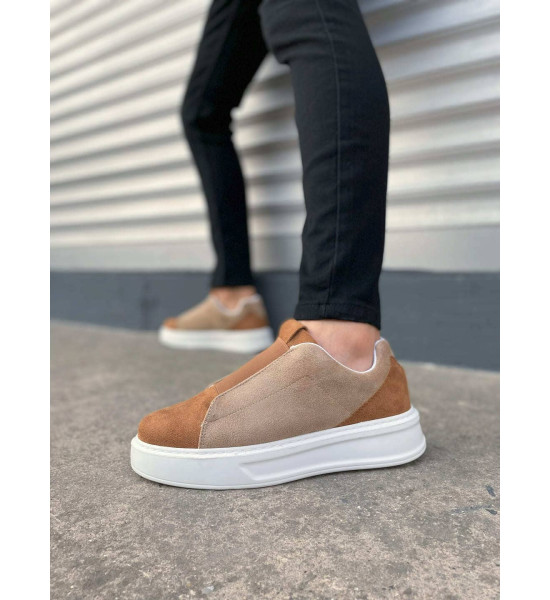 ALC Collection JY007 Alba Bağcıksız Süet Erkek Günlük Sneaker Ayakkabı SBT Taba/Vizon
