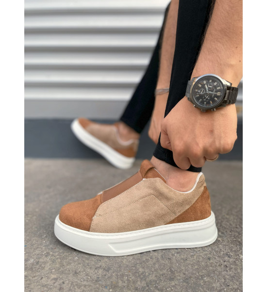 ALC Collection JY007 Alba Bağcıksız Süet Erkek Günlük Sneaker Ayakkabı SBT Taba/Vizon