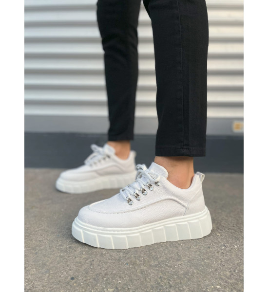 ALC Collection JY010 Cloud Bağcıklı Cilt Erkek Günlük Sneaker Ayakkabı CBT - Beyaz