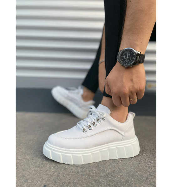 ALC Collection JY010 Cloud Bağcıklı Cilt Erkek Günlük Sneaker Ayakkabı CBT - Beyaz