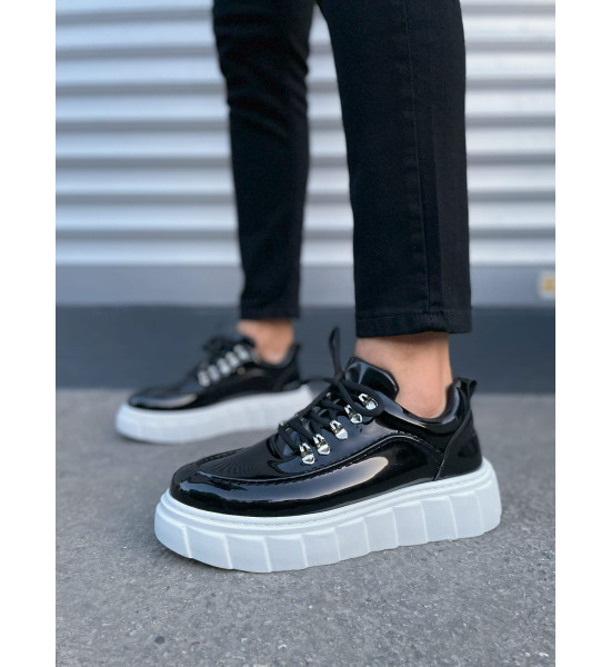 ALC Collection JY010 Cloud Bağcıklı Rugan Erkek Günlük Sneaker Ayakkabı RBT - Siyah