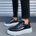 JY010 Cloud Bağcıklı Rugan Erkek Günlük Sneaker Ayakkabı RBT - Siyah