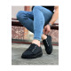ALC Collection JY026 Astor Erkek Günlük Lastikli Cilt Spor Sneaker Ayakkabı CST - Siyah