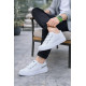 ALC Collection JY029 Mono Bağcıksız 3 Bantlı Lastikli Legend Cilt Erkek Günlük Sneaker Ayakkabı CBT - Beyaz